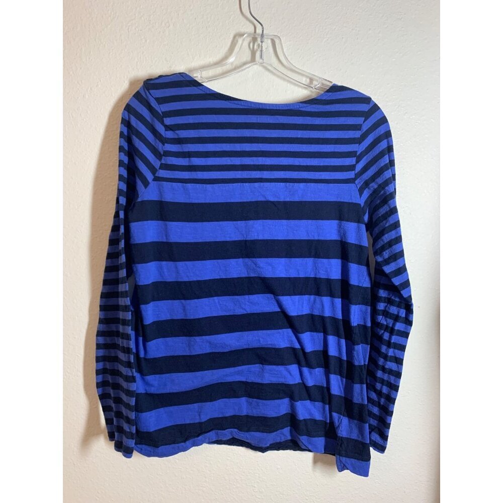 Motherhood Maternity Striped Long Sleeve T-Shirt Size Large Blue AE2 - Picture 2 of 5